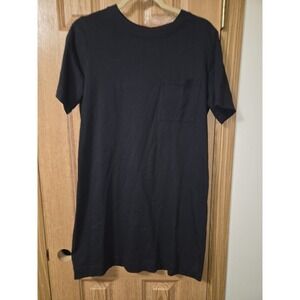 Everlane Crewneck T-Shirt Dress Womens M Black Short Sleeve 100% Organic Cotton